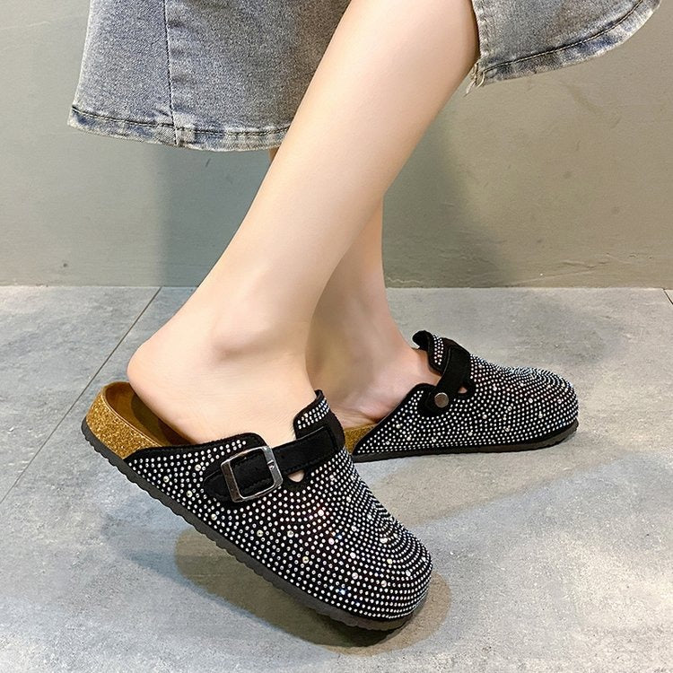 Flat-soled rhinestone cork Birkenstock fishing Birkenstock shoes for women thick-soled fashion outer wear Birkenstock shoes