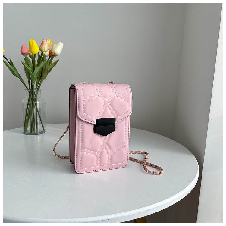 Korean Style Mini Mobile Phone Bag Fashion Small Bag Girl's New Trendy Fashion Simple Portable Chain Messenger Bag