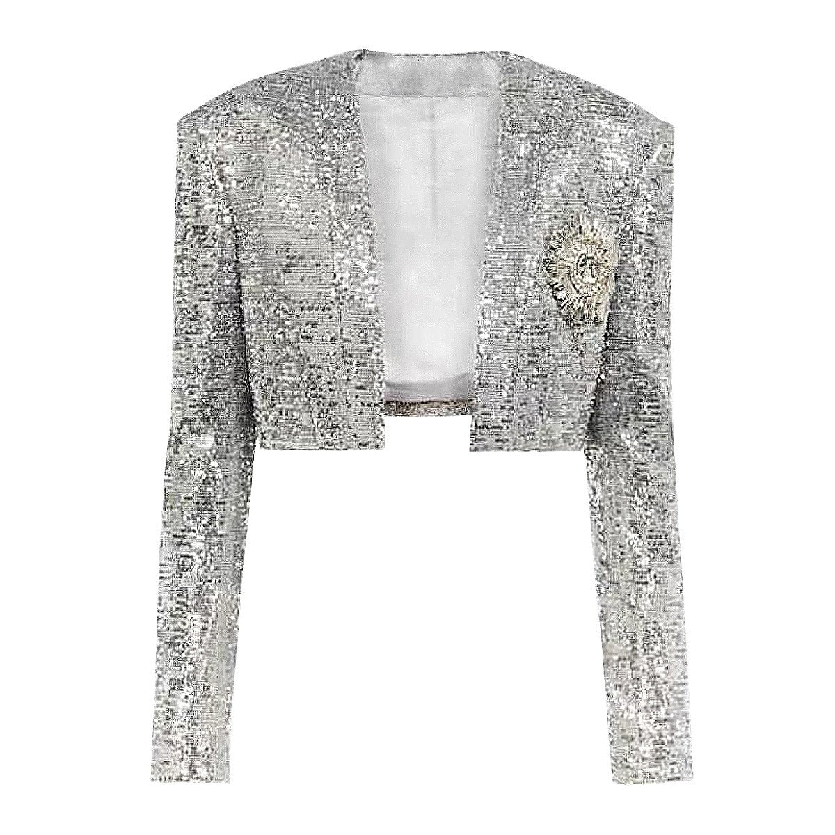 European and American style classic sequined high-quality top cardigan jacket + suspender dress