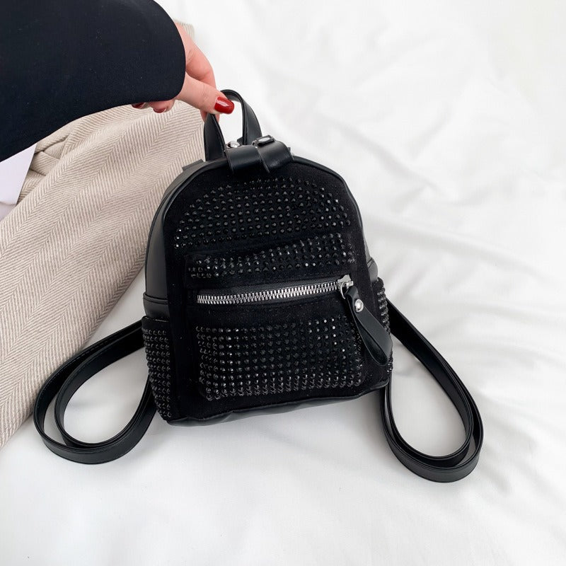 Mini Backpack New Fashion Diamond Women Small Backpack Korean Style Bright Diamond Single Shoulder Crossbody Women Bag