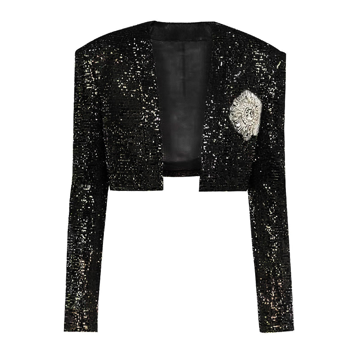 European and American style classic sequined high-quality top cardigan jacket + suspender dress