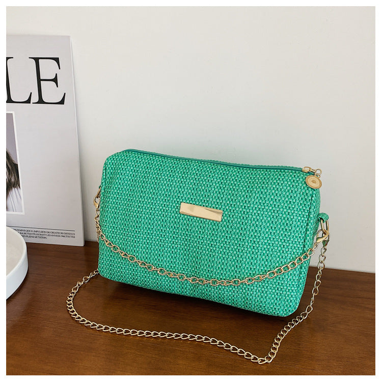 Summer Bag Women's New Ins Casual Large Capacity Pillow Bag Simple Solid Color Chain Shoulder Messenger Bag