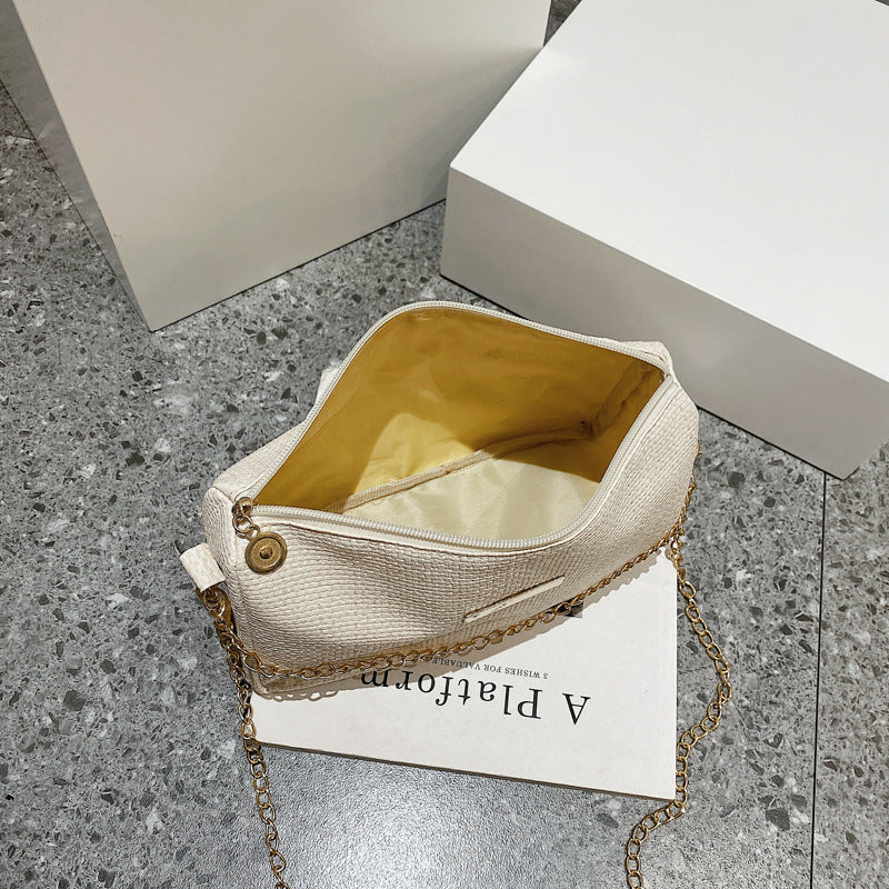 Summer Bag Women's New Ins Casual Large Capacity Pillow Bag Simple Solid Color Chain Shoulder Messenger Bag