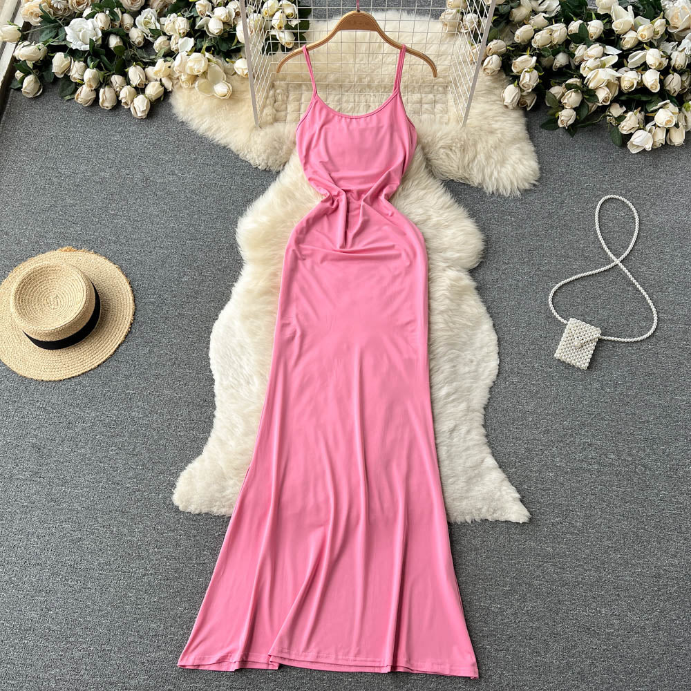 Slim Bag Hip Dress Summer Women's New Popular Temperament Suspender Dress