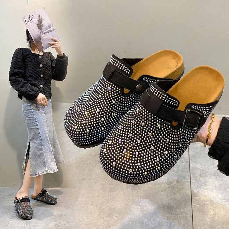 Flat-soled rhinestone cork Birkenstock fishing Birkenstock shoes for women thick-soled fashion outer wear Birkenstock shoes