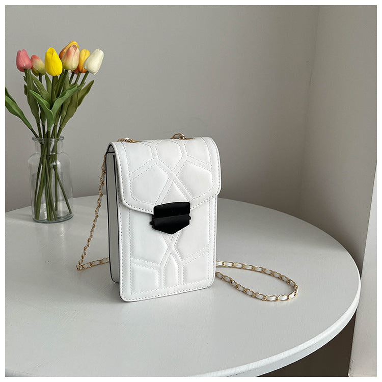 Korean Style Mini Mobile Phone Bag Fashion Small Bag Girl's New Trendy Fashion Simple Portable Chain Messenger Bag