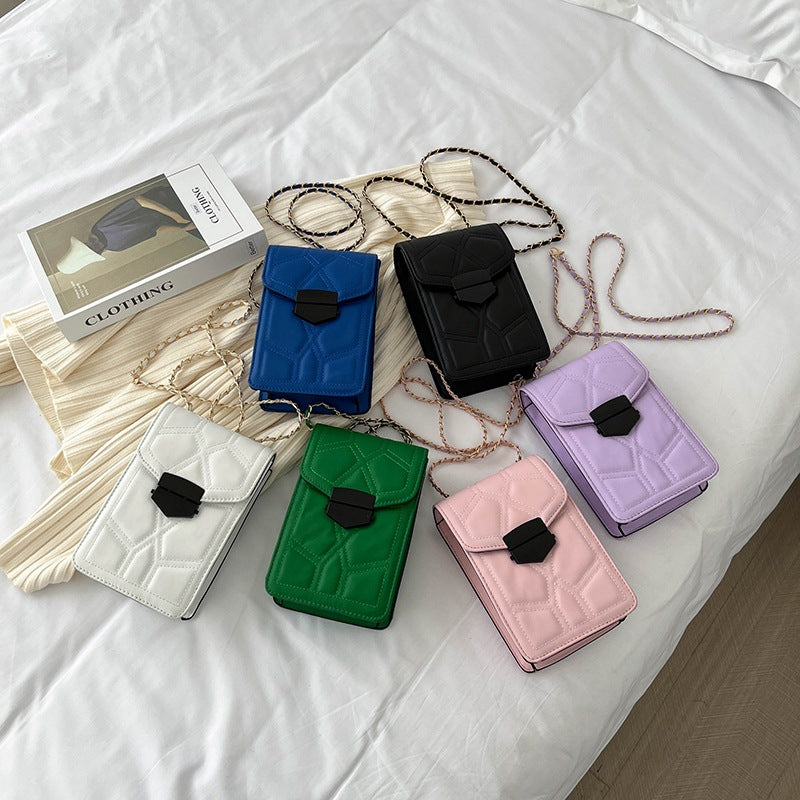 Korean Style Mini Mobile Phone Bag Fashion Small Bag Girl's New Trendy Fashion Simple Portable Chain Messenger Bag